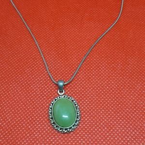 Pure Sterling silver jade Pendant